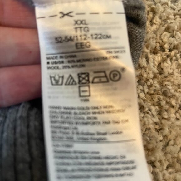 Banana Republic Sweater Men XXL Black Argyle Merino Wool Pullover Preppy - Picture 4 of 4